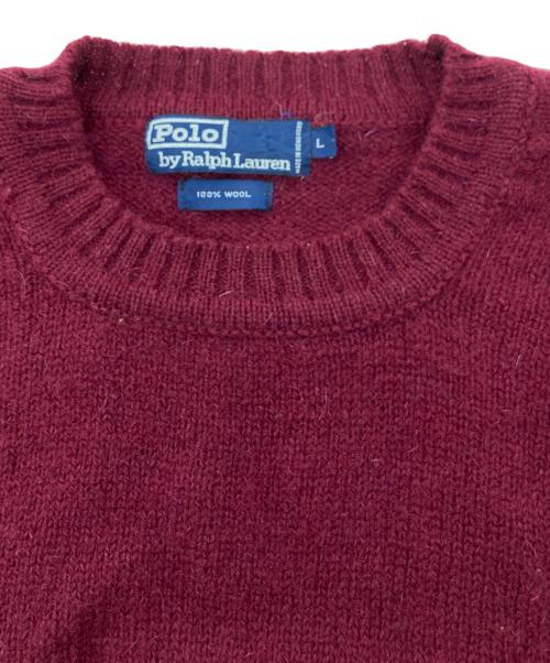 POLO RALPH LAUREN（ポロ・ラルフローレン）POLO RALPH LAUREN (ポロ・ラルフローレン) ウールニット バーガンディー サイズ:Lの古着・服飾アイテム