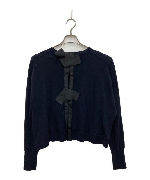 Curensology（カレンソロジー）Curensology (カレンソロジー) ファインウールバックリボンニット ネイビー サイズ:FREEの古着・服飾アイテム