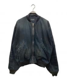 BALENCIAGA（バレンシアガ）の古着「デニムボンバーブルゾン」｜ブラック