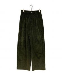 J.W.ANDERSON（ジェイダブリューアンダーソン）の古着「Single Pleat Corduroy Pants」｜グリーン