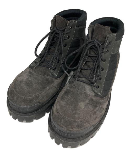 BALENCIAGA（バレンシアガ）BALENCIAGA (バレンシアガ) Combat Strike ローブーツ ブラック×ブラウン サイズ:39の古着・服飾アイテム