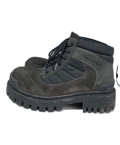 BALENCIAGA（バレンシアガ）BALENCIAGA (バレンシアガ) Combat Strike ローブーツ ブラック×ブラウン サイズ:39の古着・服飾アイテム