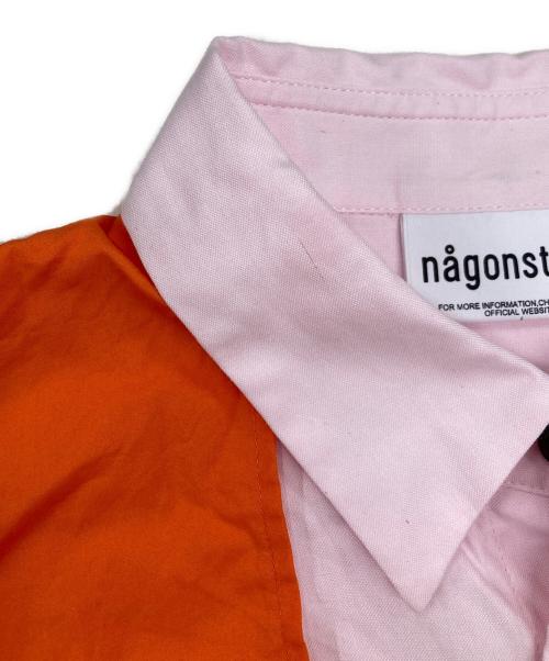 nagonstans（ナゴンスタンス）nagonstans (ナゴンスタンス) パッチワークシャツ ピンク サイズ:Mの古着・服飾アイテム