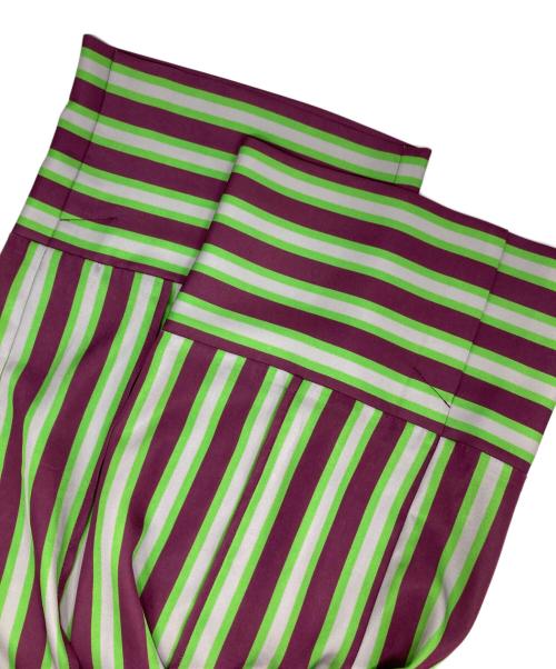 OMMO（オーエムエムオー）OMMO (オーエムエムオー) MULTI STRIPE PT グリーン サイズ:36の古着・服飾アイテム