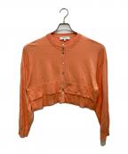 ENFOLDエンフォルド）の古着「LAYERED-LIKE-HEM CARDIGAN」｜オレンジ