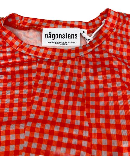 nagonstans（ナゴンスタンス）nagonstans (ナゴンスタンス) ギンガムチェックカットソー オレンジ サイズ:M 未使用品の古着・服飾アイテム