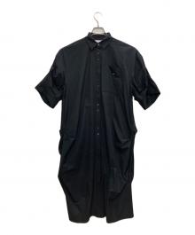 nagonstans（ナゴンスタンス）の古着「Tuck Drape Shirt Dress」｜ブラック