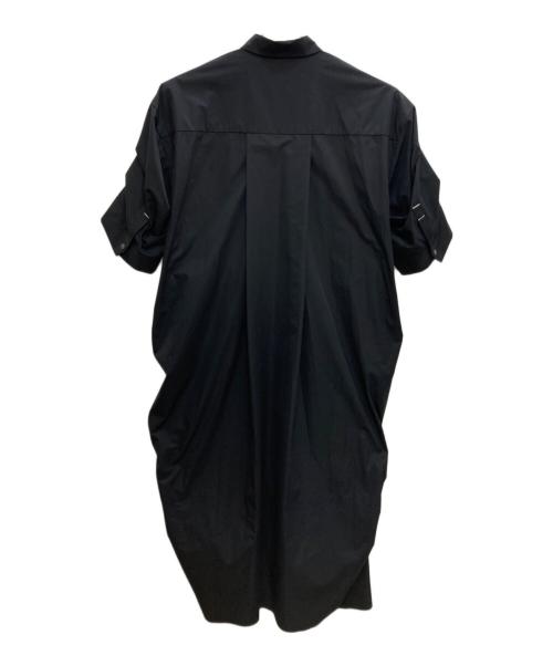 nagonstans（ナゴンスタンス）nagonstans (ナゴンスタンス) Tuck Drape Shirt Dress ブラック サイズ:Ｍの古着・服飾アイテム