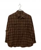 YOOUユー）の古着「Check over shirt」｜ブラウン
