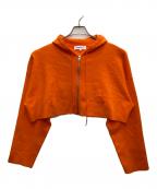 ENFOLDエンフォルド）の古着「KNIT HOODIE」｜オレンジ