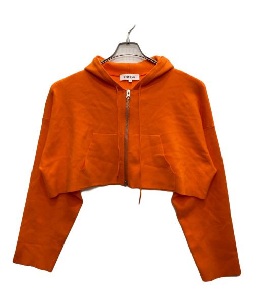 ENFOLD（エンフォルド）ENFOLD (エンフォルド) KNIT HOODIE オレンジ サイズ:38の古着・服飾アイテム