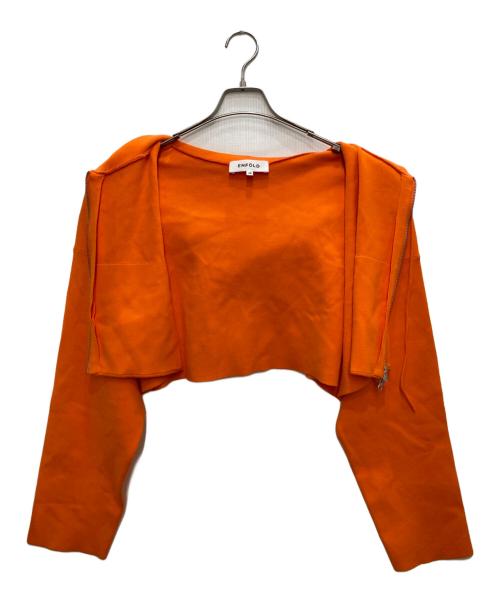 ENFOLD（エンフォルド）ENFOLD (エンフォルド) KNIT HOODIE オレンジ サイズ:38の古着・服飾アイテム