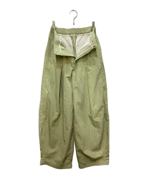 MAISON SPECIAL（メゾンスペシャル）MAISON SPECIAL (メゾンスペシャル) Tuck Cocoon Color Pants 黄緑 サイズ:36の古着・服飾アイテム