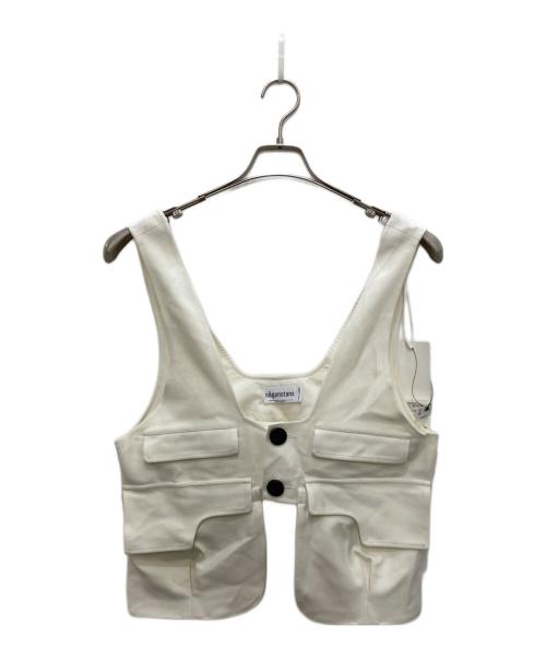 nagonstans（ナゴンスタンス）nagonstans (ナゴンスタンス) ソフトウォームクロス Pocket vest アイボリー サイズ:Ｍの古着・服飾アイテム