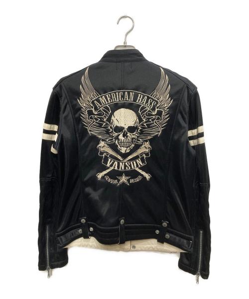 VANSON（バンソン）VANSON (バンソン) スカル刺繍ジャケット ブラック サイズ:Lの古着・服飾アイテム