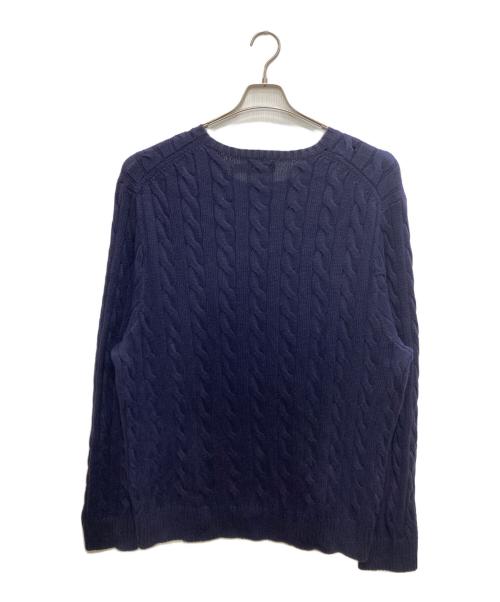 POLO RALPH LAUREN（ポロ・ラルフローレン）POLO RALPH LAUREN (ポロ・ラルフローレン) コットンケーブルニット ネイビー サイズ:XXLの古着・服飾アイテム