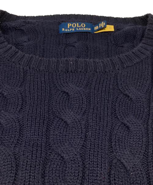 POLO RALPH LAUREN（ポロ・ラルフローレン）POLO RALPH LAUREN (ポロ・ラルフローレン) コットンケーブルニット ネイビー サイズ:XXLの古着・服飾アイテム