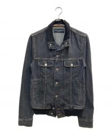 DOLCE & GABBANA（ドルチェ＆ガッバーナ）の古着「ウォッシュド加工デニムジャケット」｜ブラック
