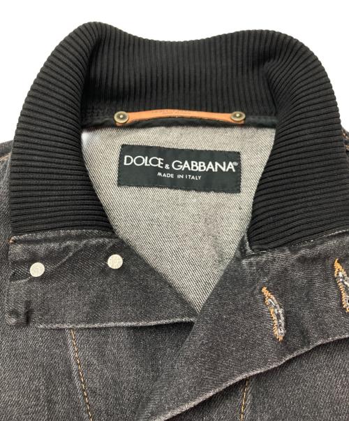DOLCE & GABBANA（ドルチェ＆ガッバーナ）DOLCE & GABBANA (ドルチェ＆ガッバーナ) ウォッシュド加工デニムジャケット ブラック サイズ:46の古着・服飾アイテム