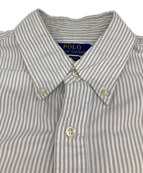 POLO RALPH LAUREN（ポロ・ラルフローレン）POLO RALPH LAUREN (ポロ・ラルフローレン) ボタンダウンストライプシャツ ブラウン サイズ:Mの古着・服飾アイテム