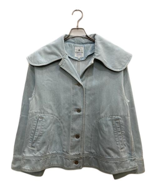 LANVIN en Bleu（ランバンオンブルー）LANVIN en Bleu (ランバンオンブルー) ビッグカラーデニムジャケット ブルー サイズ:38の古着・服飾アイテム