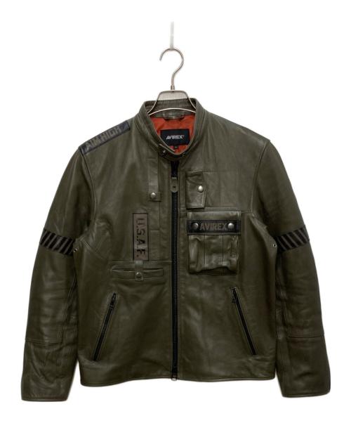 AVIREX（アヴィレックス）AVIREX (アヴィレックス) COMAND SINGLE RIDERS カーキ サイズ:Lの古着・服飾アイテム