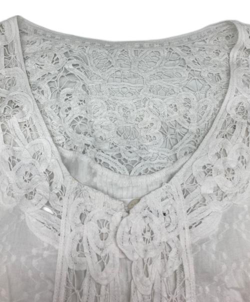 sara mallika（サラマリカ）sara mallika (サラマリカ) Cotton Batten Lace Top ホワイト サイズ:-の古着・服飾アイテム