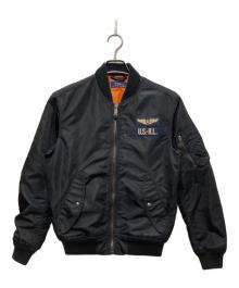 POLO RALPH LAUREN（ポロ・ラルフローレン）の古着「MA-1ジャケット」｜ブラック