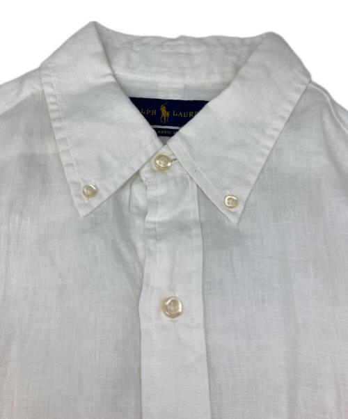 POLO RALPH LAUREN（ポロ・ラルフローレン）POLO RALPH LAUREN (ポロ・ラルフローレン) CLASSIC FIT リネンシャツ ホワイト サイズ:Ｌの古着・服飾アイテム