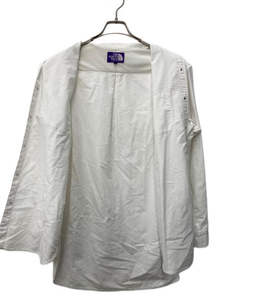 THE NORTHFACE PURPLELABEL（ザ・ノースフェイス パープルレーベル）THE NORTHFACE PURPLELABEL (ザ・ノースフェイス パープルレーベル) Cotton Polyester OX Band Collar Shirt ホワイト サイズ:Mの古着・服飾アイテム