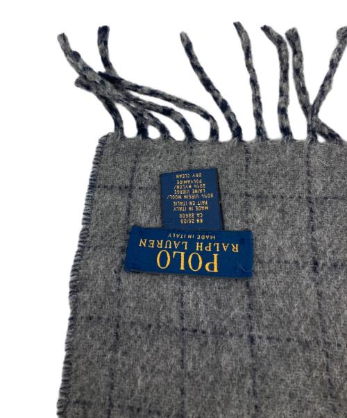 POLO RALPH LAUREN（ポロ・ラルフローレン）POLO RALPH LAUREN (ポロ・ラルフローレン) ウールマフラー ネイビーの古着・服飾アイテム