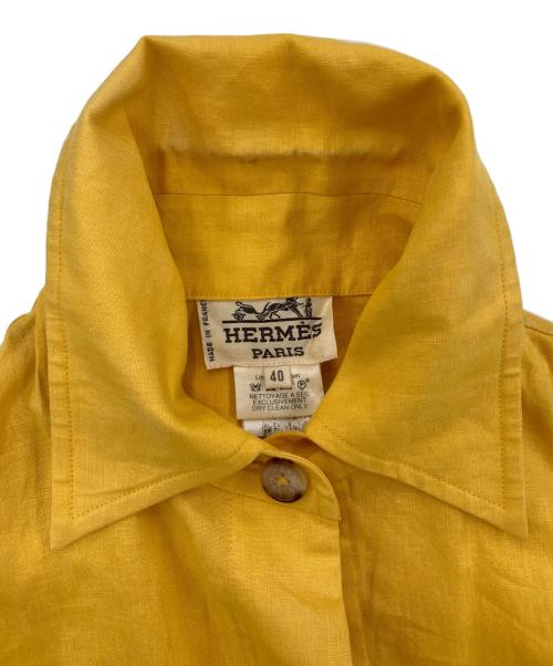 HERMES（エルメス）HERMES (エルメス) リネンジャケット イエロー サイズ:SIZE 40の古着・服飾アイテム