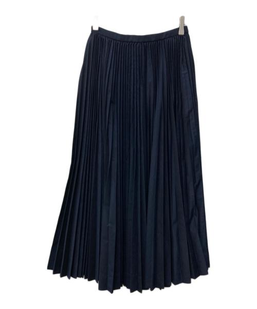 Christian Dior（クリスチャン ディオール）Christian Dior (クリスチャン ディオール) Mid-Length Pleated Skirt ネイビー サイズ:SIZE36の古着・服飾アイテム