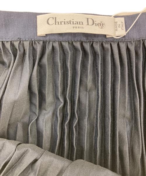 Christian Dior（クリスチャン ディオール）Christian Dior (クリスチャン ディオール) Mid-Length Pleated Skirt ネイビー サイズ:SIZE36の古着・服飾アイテム