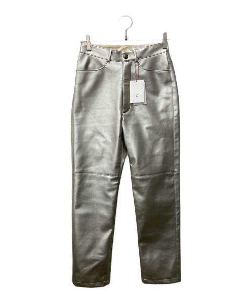 6(ROKU) BEAUTY&YOUTH（ロク ビューティーアンドユース）6(ROKU) BEAUTY&YOUTH (ロク ビューティーアンドユース) SILVER COLOR FAKE LEATHER PANTS シルバー サイズ:36 未使用品の古着・服飾アイテム