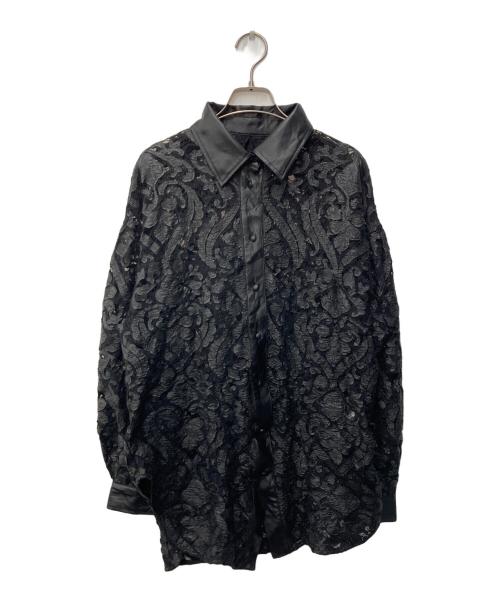 Ameri（アメリ）Ameri (アメリ) FAKE LEATHER EMBROIDERY SHIRT ブラック サイズ:Freeの古着・服飾アイテム