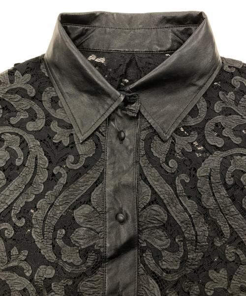 Ameri（アメリ）Ameri (アメリ) FAKE LEATHER EMBROIDERY SHIRT ブラック サイズ:Freeの古着・服飾アイテム