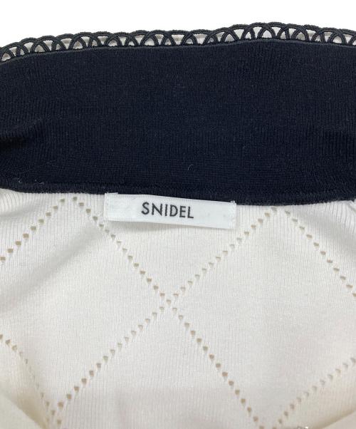 Snidel（スナイデル）Snidel (スナイデル) アイレットアーガイルニットカーディガン ホワイト サイズ:Freeの古着・服飾アイテム
