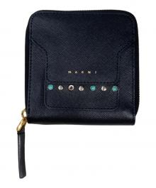MARNI（マルニ）の古着「サフィアーノレザー ジップアラウンドウォレット」｜ブラック