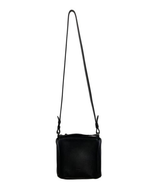 JIL SANDER（ジルサンダー）JIL SANDER (ジルサンダー) レザーショルダーバッグ ブラックの古着・服飾アイテム