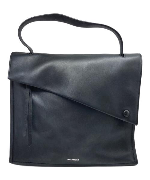 JIL SANDER（ジルサンダー）JIL SANDER (ジルサンダー) レザーハンドバッグ ブラックの古着・服飾アイテム