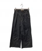 Plageプラージュ）の古着「linen mix tuck デニムパンツ」｜インディゴ