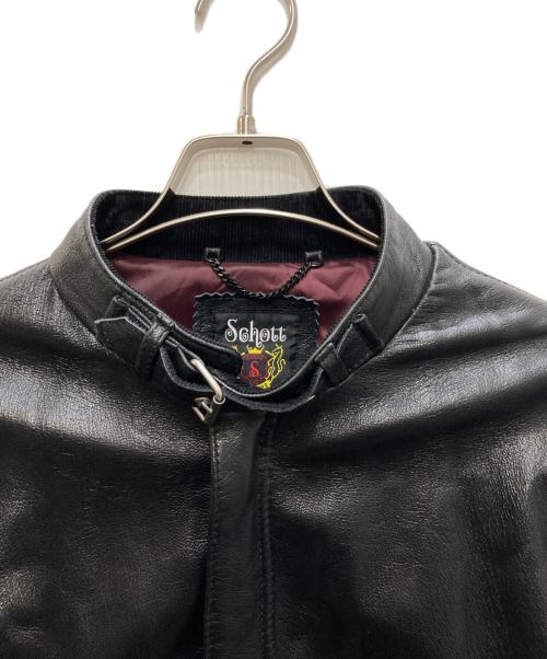 Schott（ショット）Schott (ショット) ゴートスキン シングルライダースジャケット ブラック サイズ:Lの古着・服飾アイテム