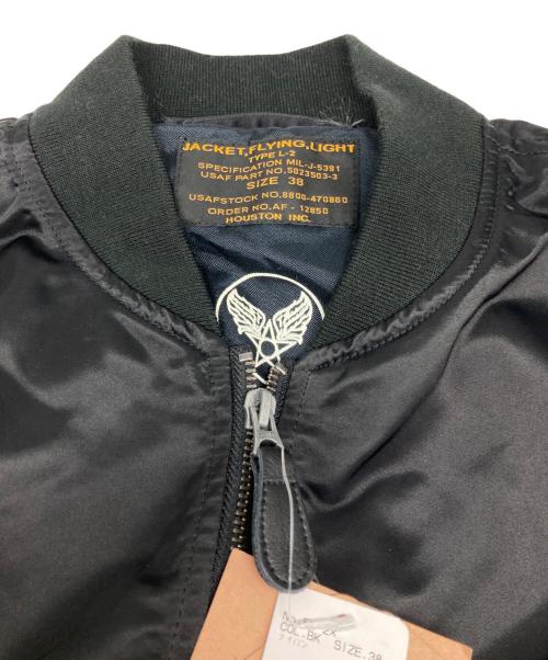 HOUSTON（ヒューストン）HOUSTON (ヒューストン) L-2 FLIGHT JACKET ブラック サイズ:38 未使用品の古着・服飾アイテム