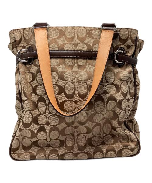 COACH（コーチ）COACH (コーチ) シグネチャー柄トートバッグ ブラウンの古着・服飾アイテム