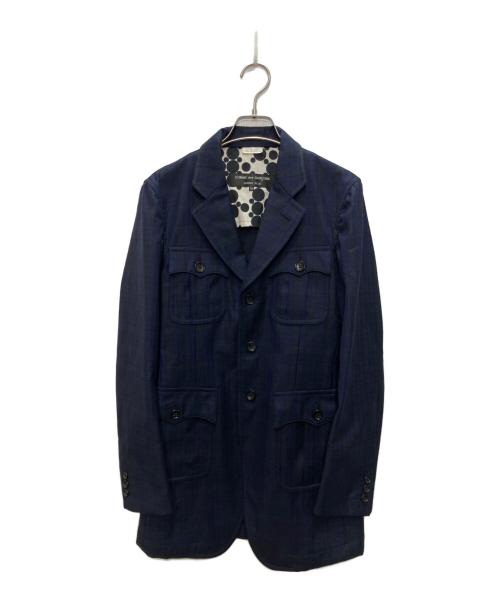 COMME des GARCONS（コムデギャルソン）COMME des GARCONS (コムデギャルソン) チェックテーラードジャケット ネイビー サイズ:SSの古着・服飾アイテム