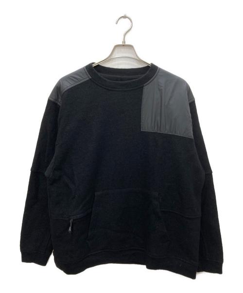 THE NORTHFACE PURPLELABEL（ザ・ノースフェイス パープルレーベル）THE NORTHFACE PURPLELABEL (ザ・ノースフェイス パープルレーベル) Wool Field Pullover Crewneck　スウェット ブラック サイズ:Lの古着・服飾アイテム
