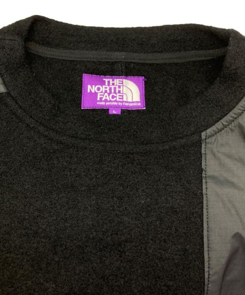 THE NORTHFACE PURPLELABEL（ザ・ノースフェイス パープルレーベル）THE NORTHFACE PURPLELABEL (ザ・ノースフェイス パープルレーベル) Wool Field Pullover Crewneck　スウェット ブラック サイズ:Lの古着・服飾アイテム