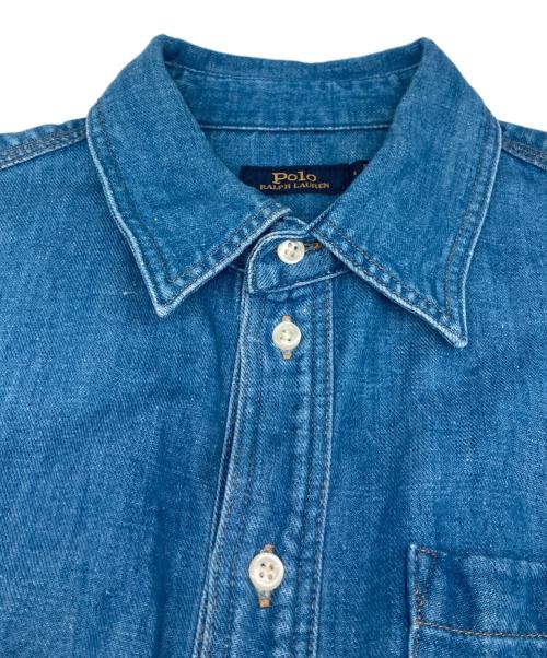 POLO RALPH LAUREN（ポロ・ラルフローレン）POLO RALPH LAUREN (ポロ・ラルフローレン) デニムシャツロングワンピース インディゴ サイズ:6の古着・服飾アイテム