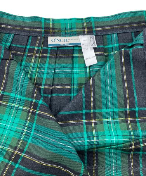 O'NEIL OF DUBLIN（オニールオブダブリン）O'NEIL OF DUBLIN (オニールオブダブリン) チェックスカート グリーン サイズ:40の古着・服飾アイテム